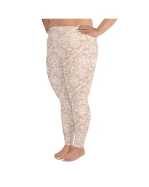 White Faux Lace Plus Size Leggings