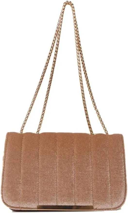 Women Casual Shoulder Bag Small Square Bag Chain Strap Crossbody Bag Simple Clutches Messengers Bag for Wedding Daily