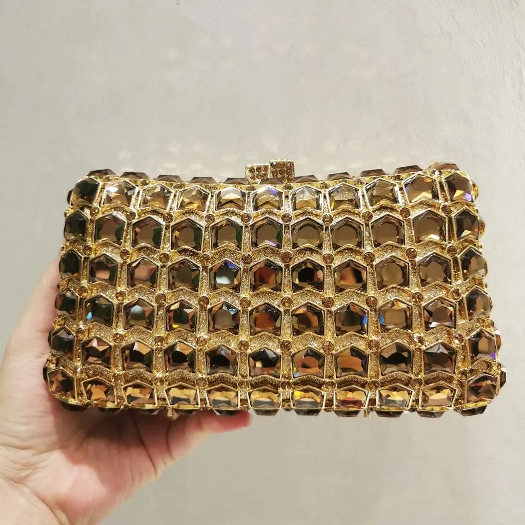 Women Crystal Clutch Purse Full Stones Evening Bags for Wedding Party Rhinestone Clutches Bags Lady Handbags(D)