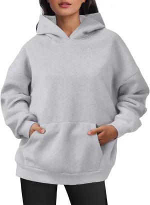 Women Hoodies Sweatshirts Trendy Oversized Hooded Sweater Solid Raglan Sleeve Pockets Pullover Loose Y2K Workout Tops