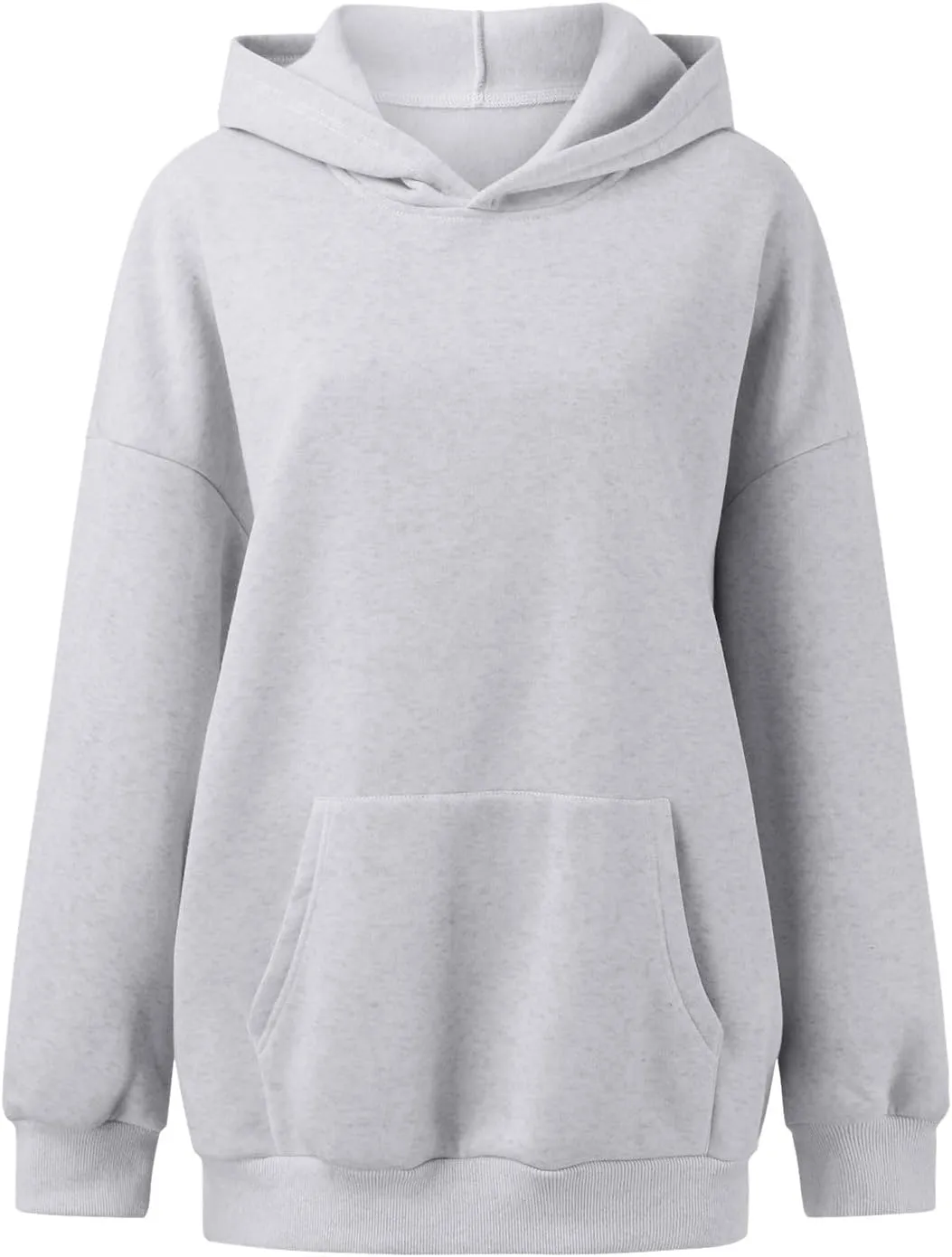 Women Hoodies Sweatshirts Trendy Oversized Hooded Sweater Solid Raglan Sleeve Pockets Pullover Loose Y2K Workout Tops
