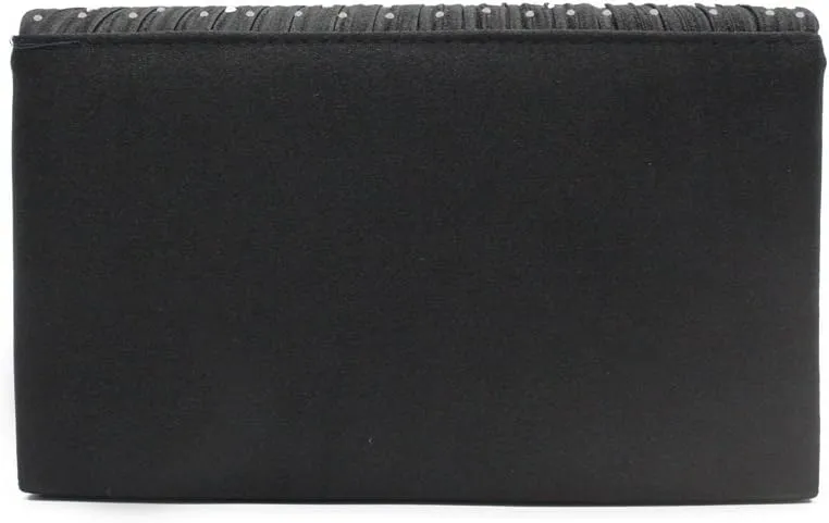 Women Rhinestone Decor Envelope Clutch Bag Evening Party Handbag Purse (White)