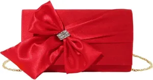 Womens Banquet Bag Rhinestone Bow Clutches Elegant Evening Bag Bows Crossbody Bag for Wedding, Party, Banquet