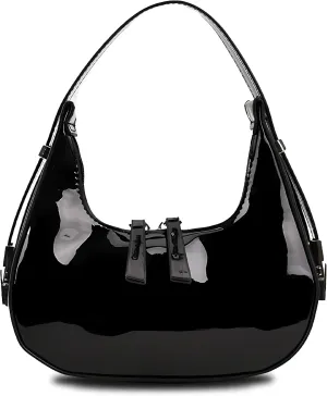 Women's Crescent Shoulder Bags Retro Y2k 90s Hobo Handbags PU Leather Top Handle Handbag Underarm Bag
