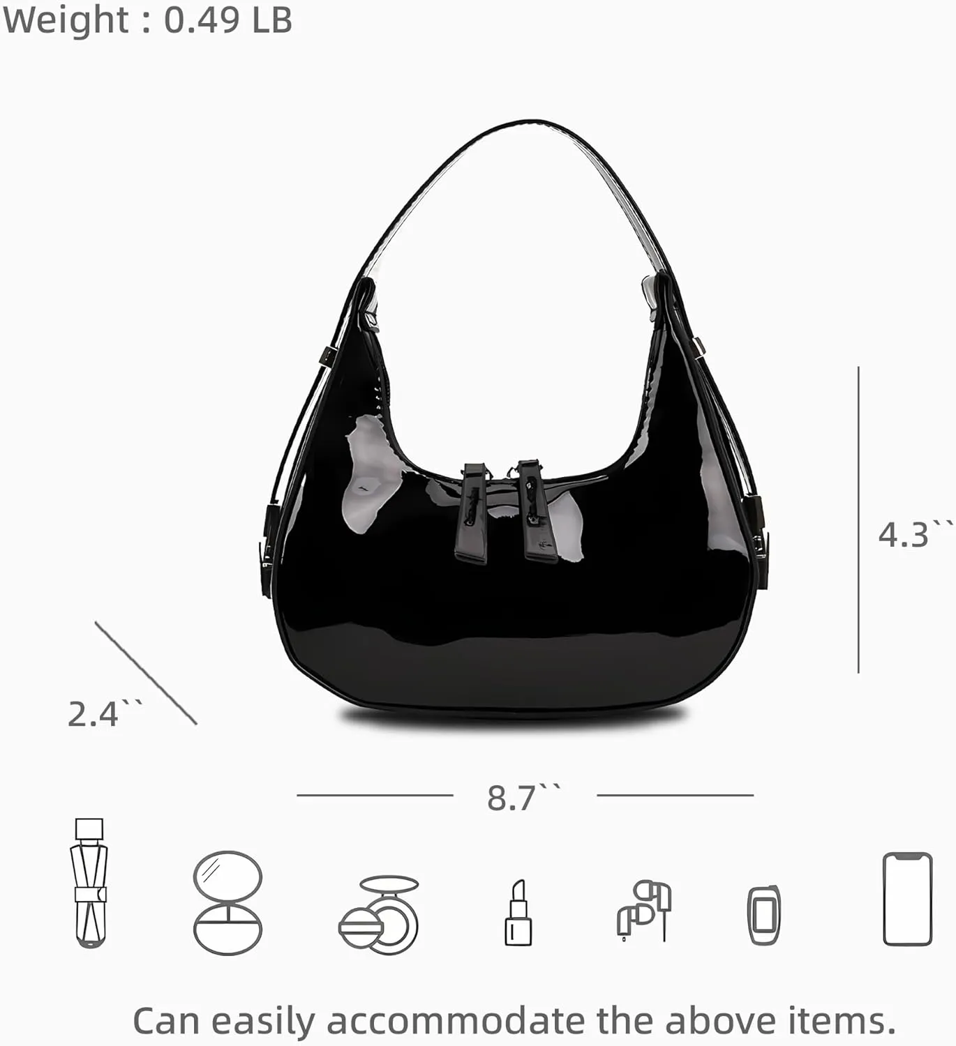 Women's Crescent Shoulder Bags Retro Y2k 90s Hobo Handbags PU Leather Top Handle Handbag Underarm Bag