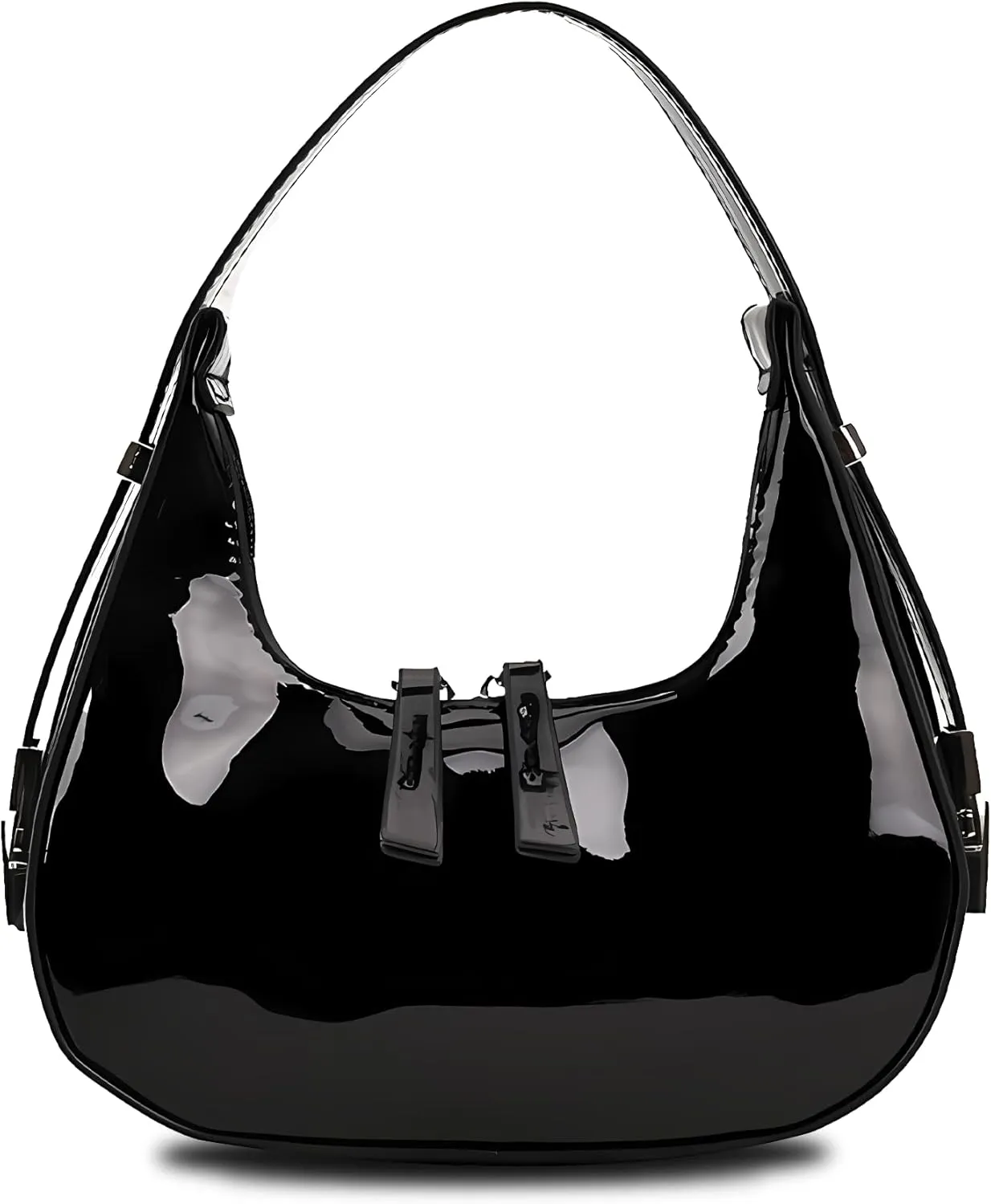 Women's Crescent Shoulder Bags Retro Y2k 90s Hobo Handbags PU Leather Top Handle Handbag Underarm Bag