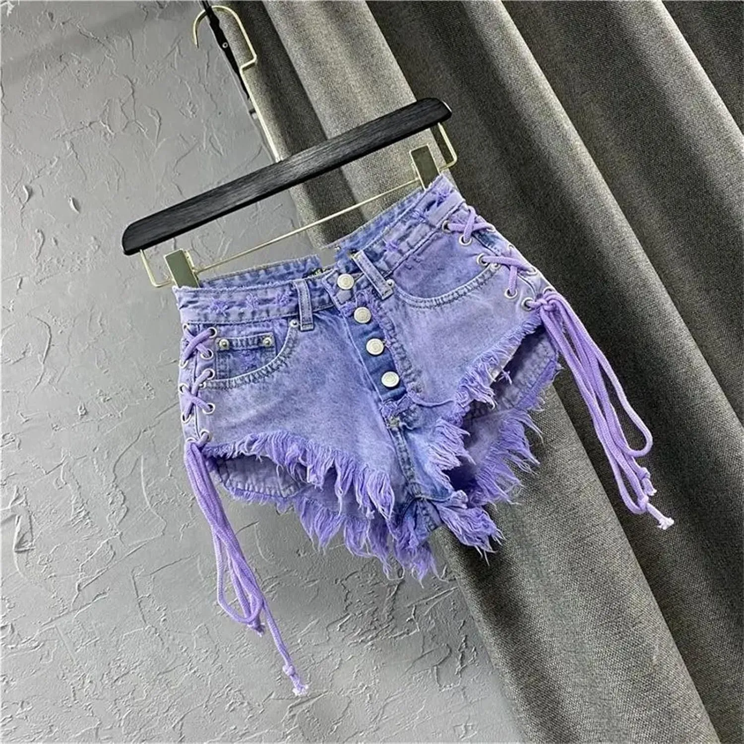 Womens Denim Hot Pants Spring Summer Low Waist Slim Fit Nightclub Sexy Streetwear
