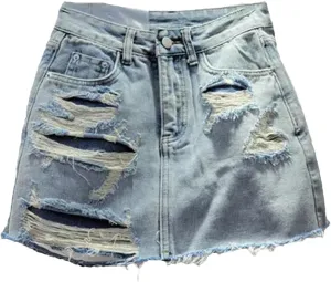 Womens Denim Mini Skirt Shorts Spring Summer High Waist Retro A-Line Casual