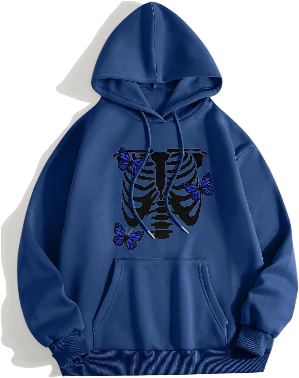 Womens Fall Oversized Print Hoodies Fleece Long Sleeve Sweatshirts Drawstring Pullover with Pocket Casual Outfits