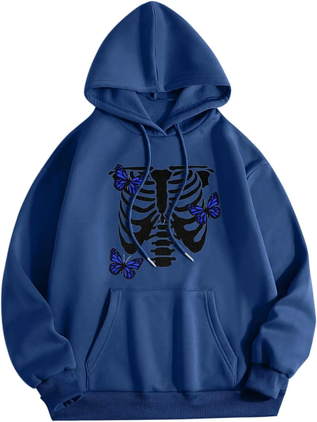 Womens Fall Oversized Print Hoodies Fleece Long Sleeve Sweatshirts Drawstring Pullover with Pocket Casual Outfits