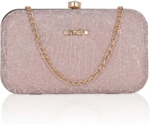 Women's Knot Design Evening Frame Clutch, Purse, Bridal Wedding Clutch Bag, Handbags Purses, Party Clutches, ROSE GOLD, M