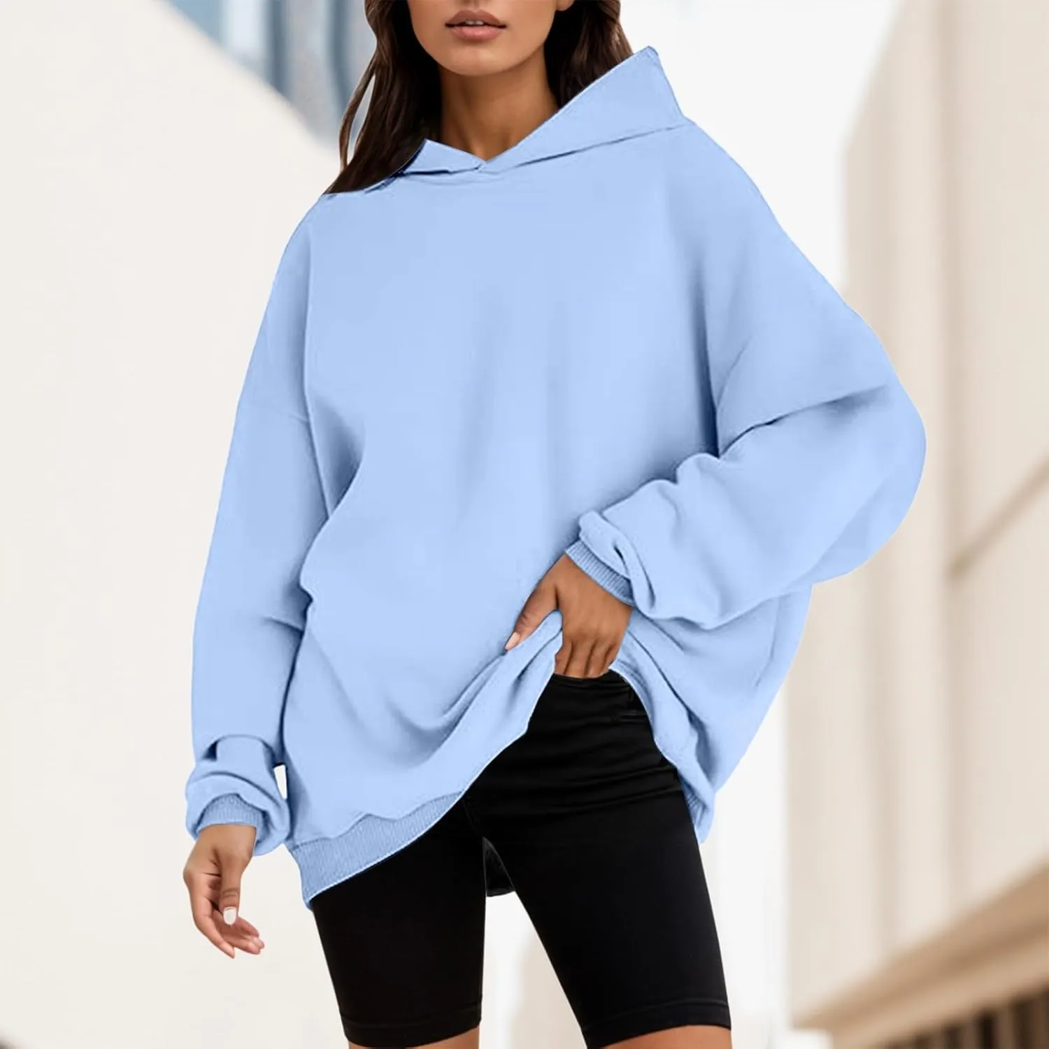 Womens Oversized Hoodies Teen Girls Long Sleeve Hooded Pullover Sweatshirts 2025 Trendy Fall Winter Outfits with Pocket