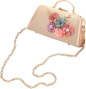 Women's Retro Handbag Clutches Purse Bags Flower Vintage Shoulder Bag Wedding Evening Handbag