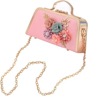 Women's Retro Handbag Clutches Purse Bags Flower Vintage Shoulder Bag Wedding Evening Handbag
