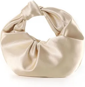 Womens Satin Evening Bag Clutch Purse Dumpling Handbag for Women Wedding for Formal Cocktail Party