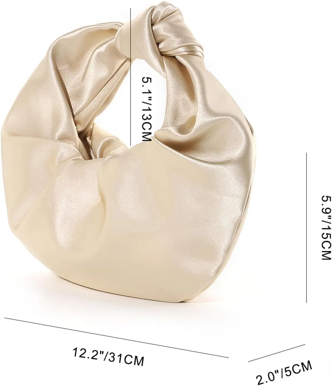 Womens Satin Evening Bag Clutch Purse Dumpling Handbag for Women Wedding for Formal Cocktail Party