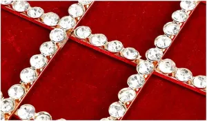 Women's Shoulder Handbag Wedding Clutch Purse Sparkly Rhinestone Bag with Pearl Handle Bride Purse Evening Handbags Red