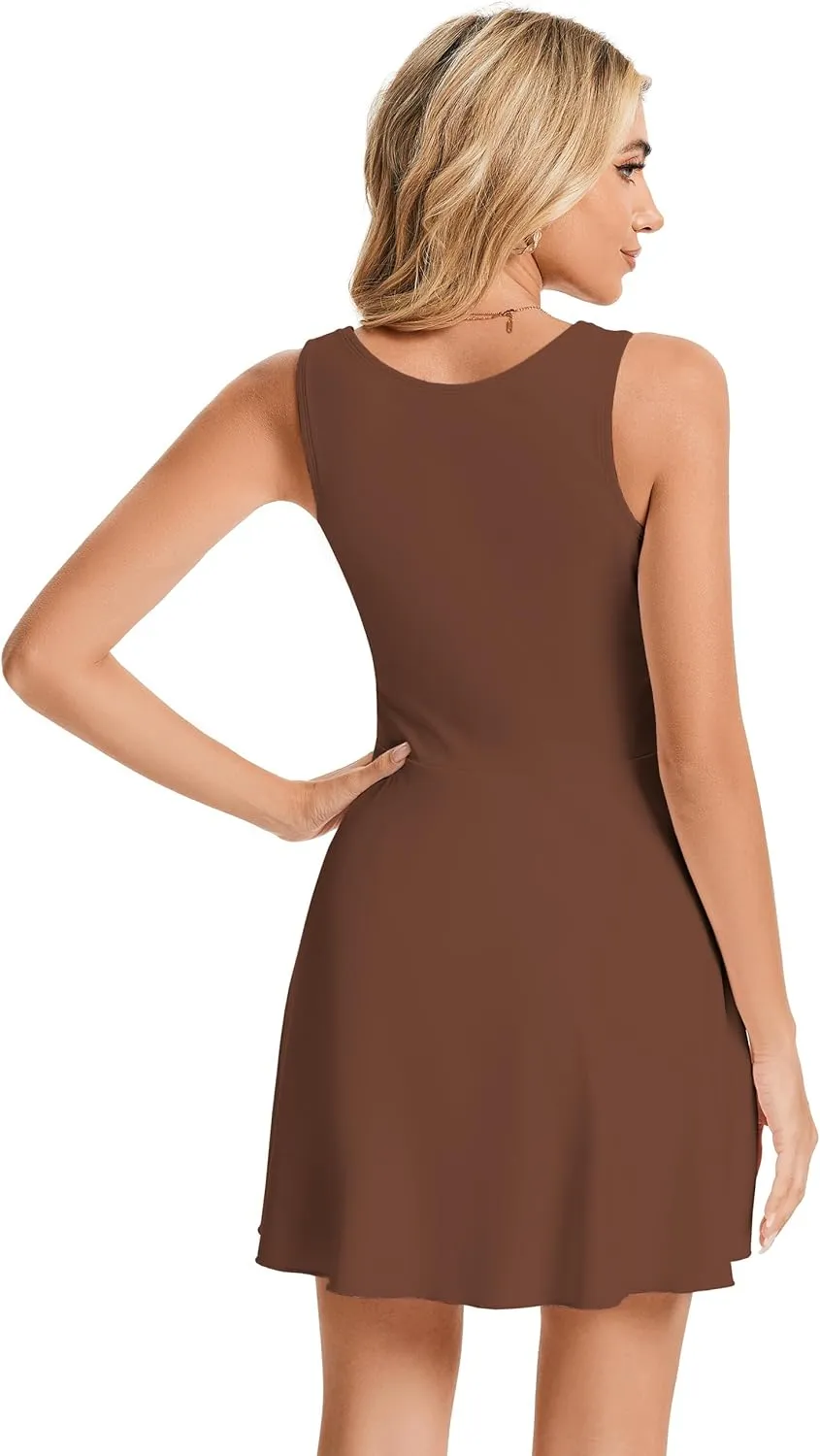 Women's Square Neck Sleeveless Bodycon Ruched Waist Mini Dress Going Out Short Party Club Dresses