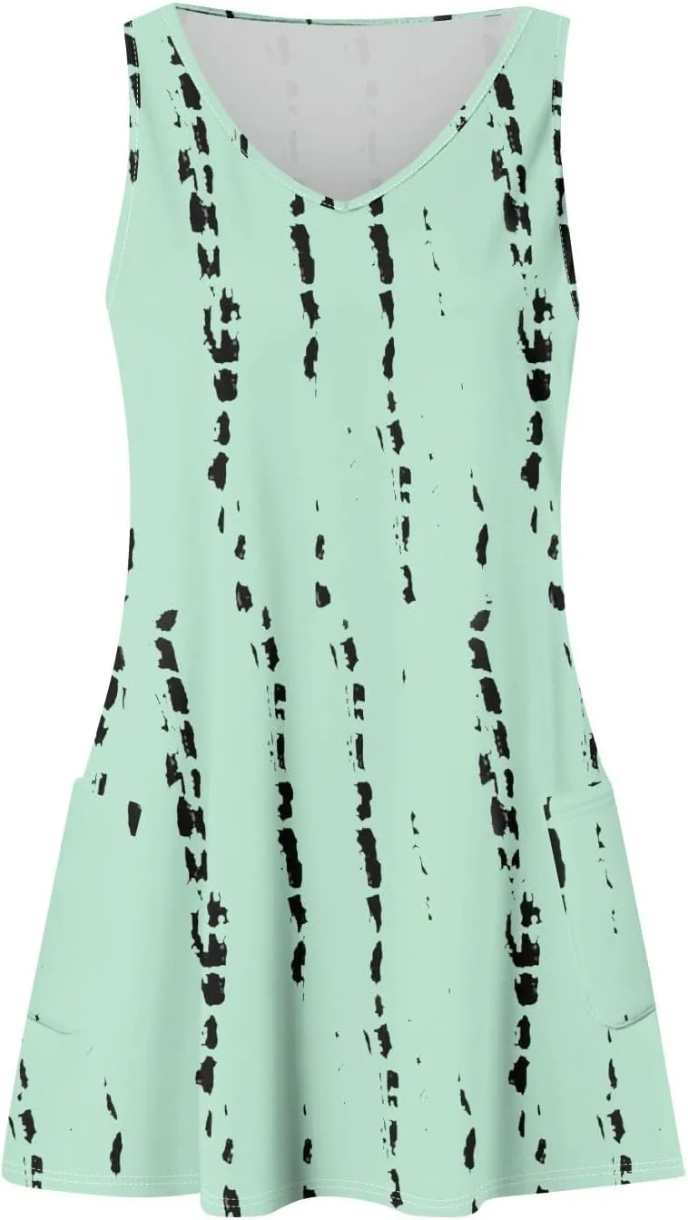 Womens Summer Dresses Sleeveless Midi Dresses for Women Plus Size Loose Flowy Dresses Women Plus Size Summer Cute