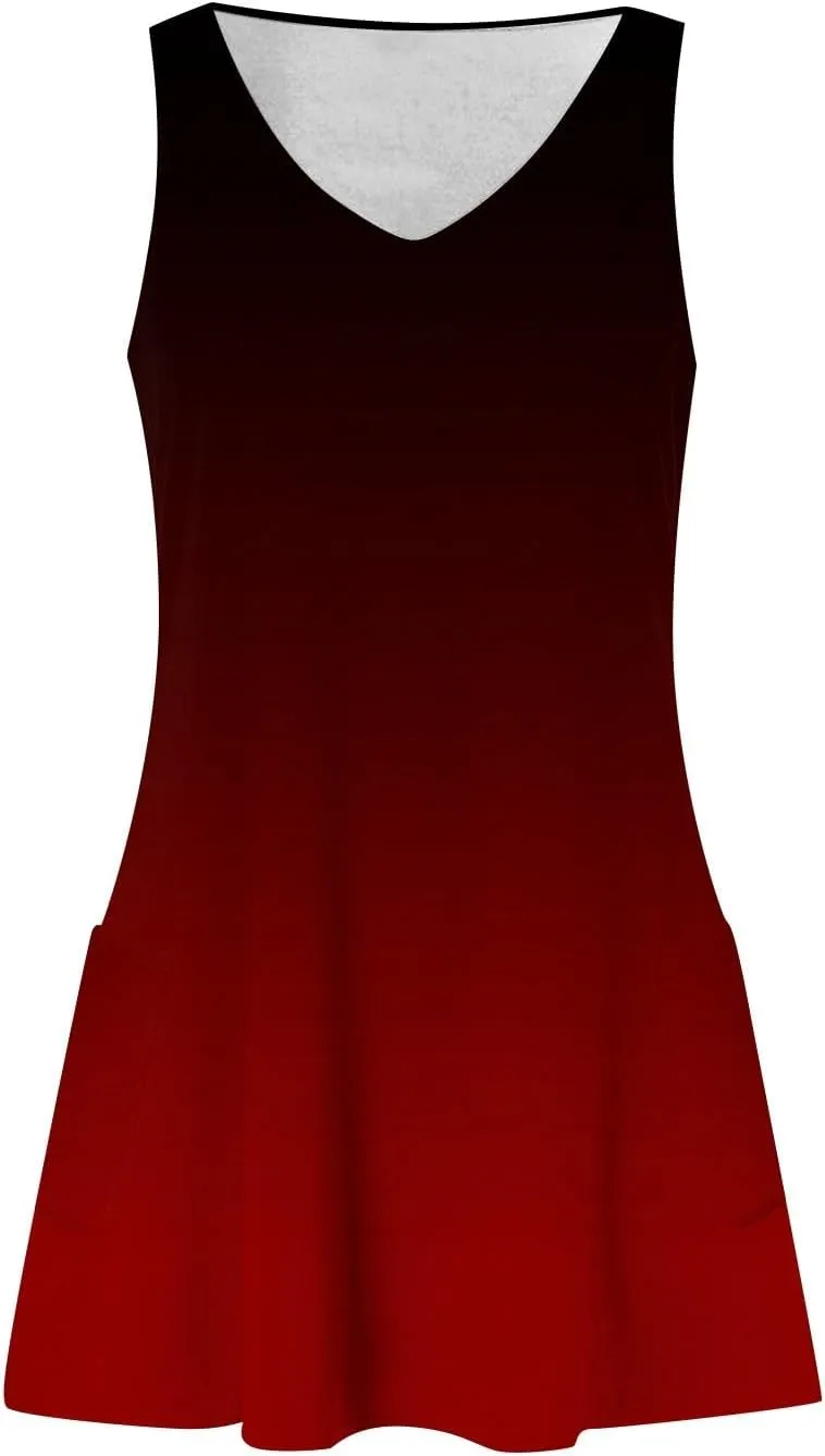 Womens Summer Dresses Sleeveless Midi Dresses for Women Plus Size Loose Flowy Dresses Women Plus Size Summer Cute