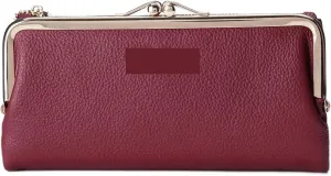 Womens wallet Luxury Long Card Holders Cow Leather Large Purse Female Clutches Money Wallets Brand Phone Purses (Wine)