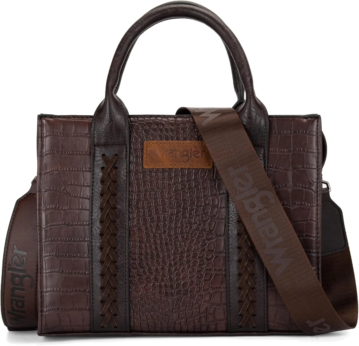 Wrangler Tote Bag for Women Top Handle Handbags Satchel Bag Purse Shoulder Bag for Women with Crossbody Strap LG-WG70-8120BCF