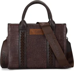 Wrangler Tote Bag for Women Top Handle Handbags Satchel Bag Purse Shoulder Bag for Women with Crossbody Strap LG-WG70-8120BCF