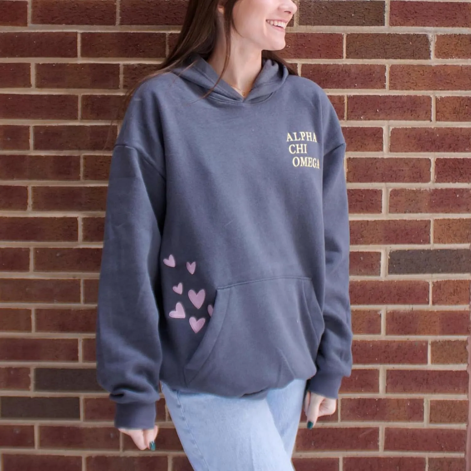 Y2k Hoodies Teen Girls Oversized Graphic Sweatshirt Women Long Sleeve Pullover Top Embroidery Preppy Sweater