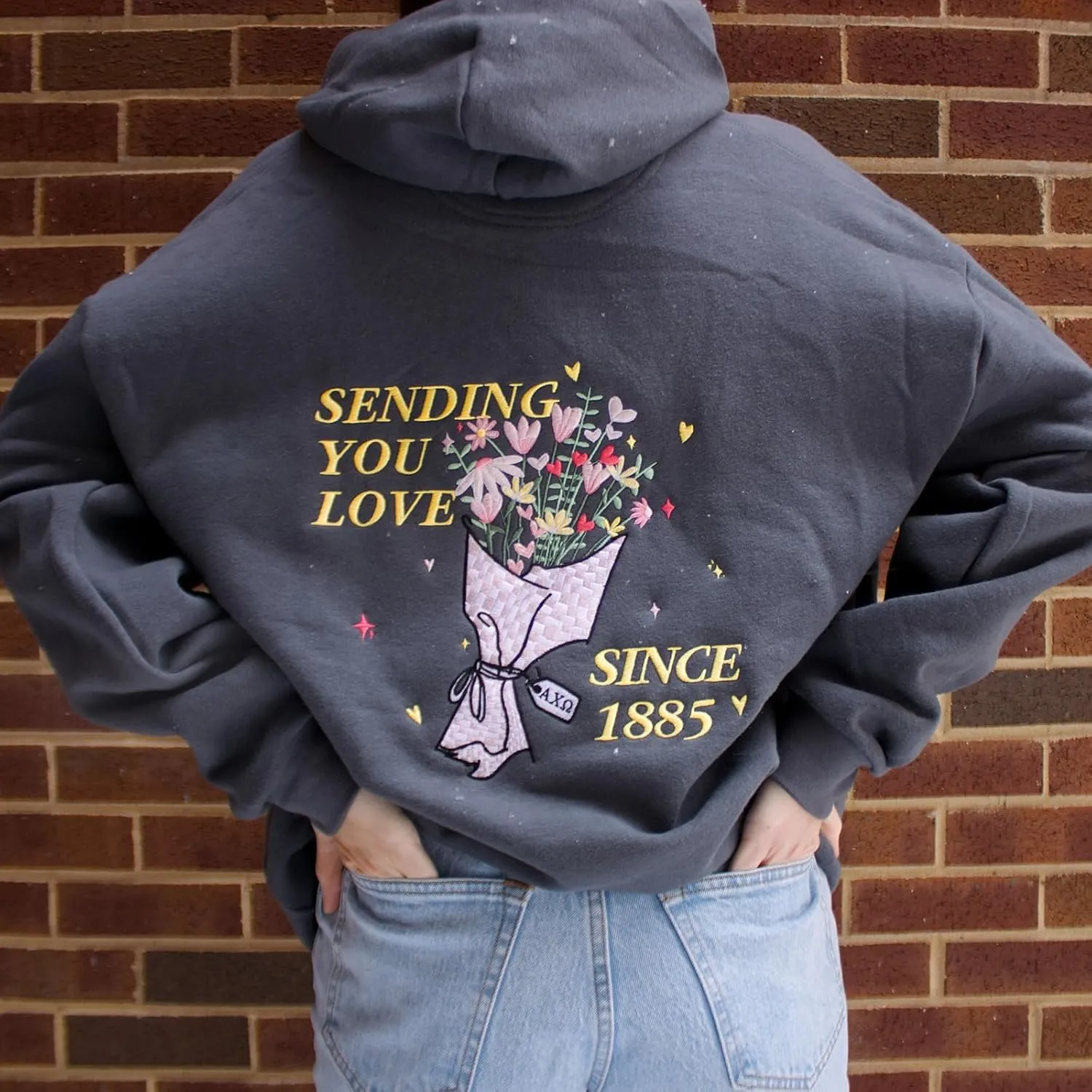 Y2k Hoodies Teen Girls Oversized Graphic Sweatshirt Women Long Sleeve Pullover Top Embroidery Preppy Sweater