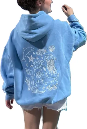 Y2k Hoodies Teen Girls Oversized Graphic Sweatshirt Women Long Sleeve Pullover Top Embroidery Preppy Sweater
