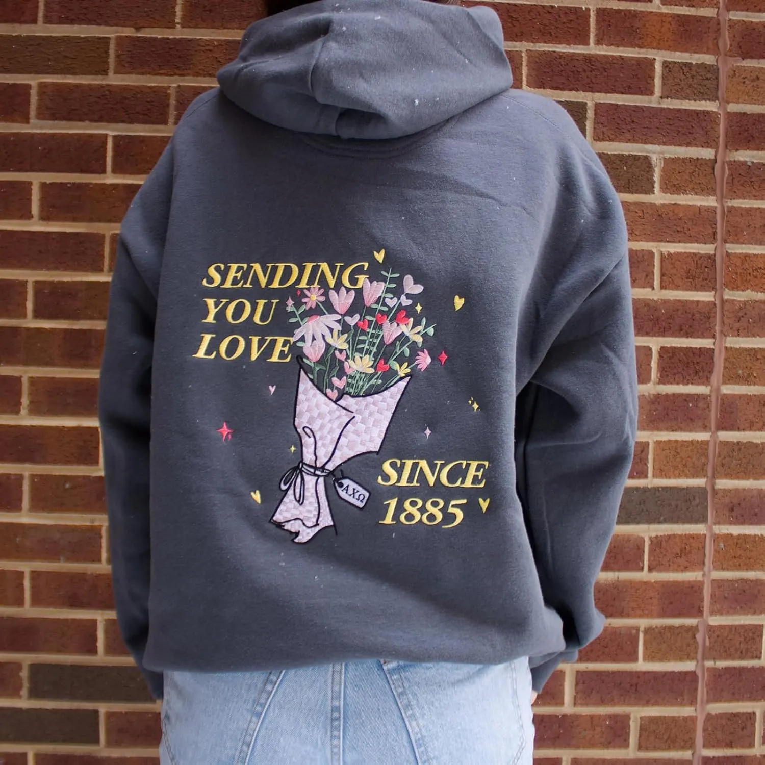 Y2k Hoodies Teen Girls Oversized Graphic Sweatshirt Women Long Sleeve Pullover Top Embroidery Preppy Sweater
