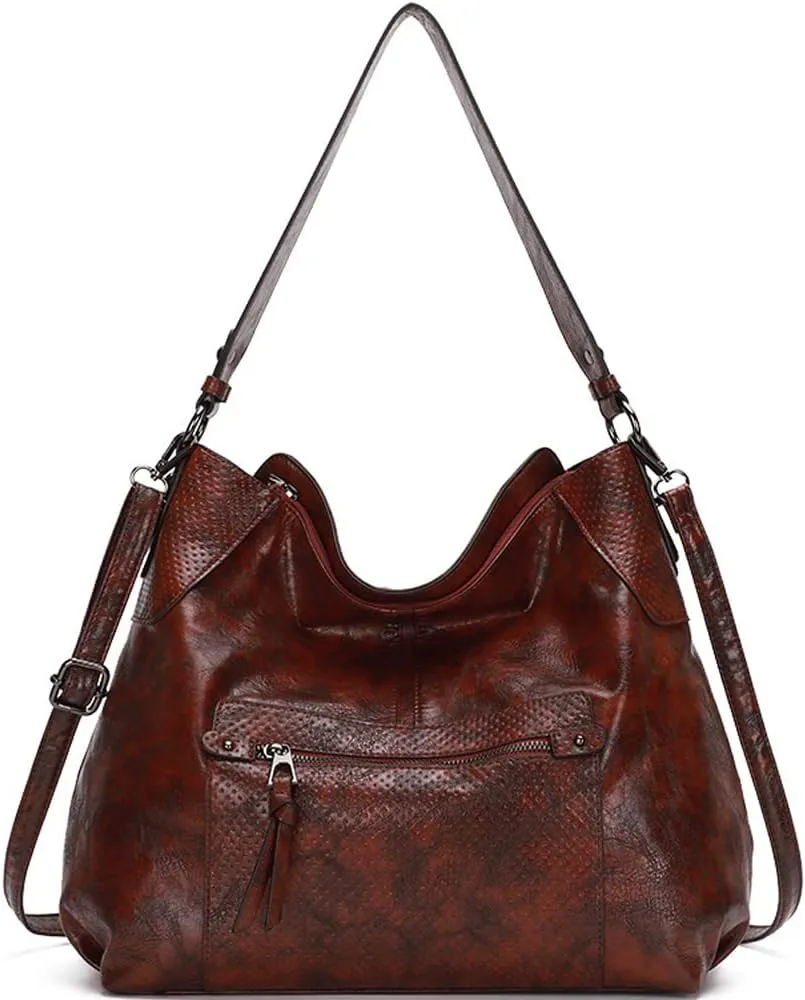 ZiMing Women Shoulder Bags Marble Textured Leather Tote Bag Vintage Handbags Purse Hobo Handbag Satchel Crossbody Bag Totes